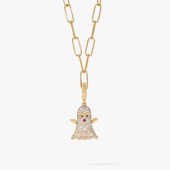 18ct Yellow Gold Diamond Ghost Necklace